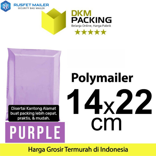 [EZO.9201530] Polymailer PURPLE 14x22cm Amplop Plastik Packing Olshop PREMIUM/SATUAN