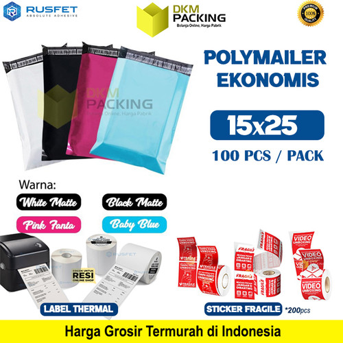 [EZO.9201533] Polymailer PACK 15x25cm TERMURAH Plastik Packing OlShop EKONOMIS