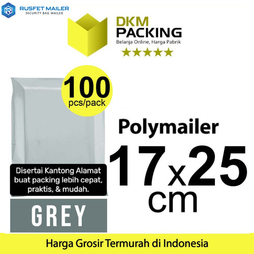 [EZO.9201537] Polymailer GREY 17x25cm Amplop Plastik Packing Olshop PREMIUM / PACK