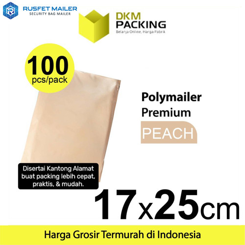 [EZO.9201542] Polymailer PEACH 17x25cm Amplop Plastik Packing Olshop PREMIUM/ PACK