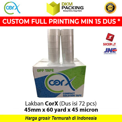 [EZO.9201563] Lakban 45mm x 60yard CorX Plakban Isolasi TAPE PREMIUM TERMURAH /DUS