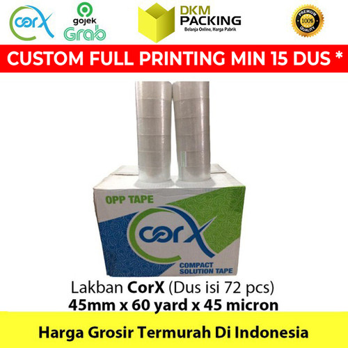 [EZO.9201564] Lakban 45mm x 60Y CorX Plakban Isolasi TAPE TERMURAH OJOL /DUS