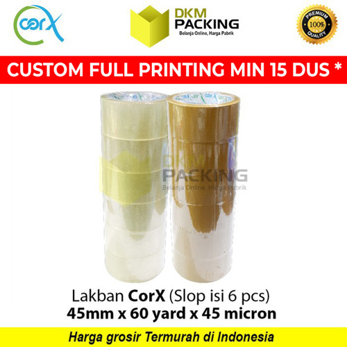 [EZO.9201565] Lakban 45mm x 60yard CorX Plakban Isolasi TAPE PREMIUM TERMURAH /SELOP