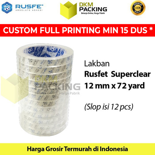 [EZO.9201570] Lakban 12mm x 72yard Plakban Isolasi RUSFET PREMIUM TERMURAH /SELOP