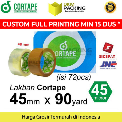 [EZO.9201578] Lakban 45mm x 90yard Plakban Isolasi CORTAPE PREMIUM TERMURAH / DUS