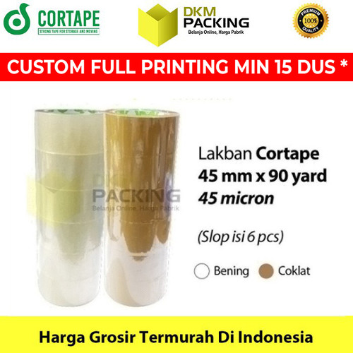 [EZO.9201580] Lakban 45mm x 90yard Plakban CORTAPE Isolasi PREMIUM TERMURAH / SELOP