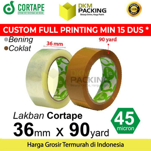 [EZO.9201585] Lakban 36mm x 90yard CORTAPE Plakban Isolasi TAPE TERMURAH / SATUAN