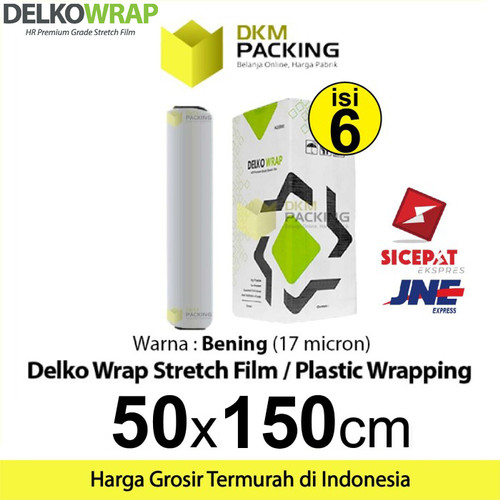 [EZO.9201591] Plastik Wrapping Stretch Film PACKING 50cm x 150m CLEAR DELKOWRAP /DUS