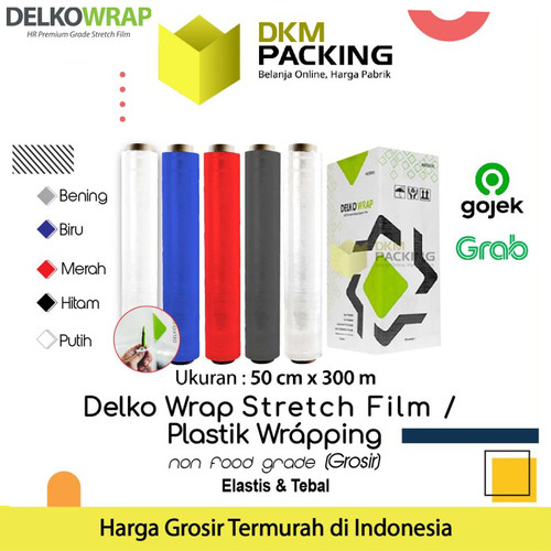 [EZO.9201592] Plastik Wraping Stretch Film 50cmx300m CLEAR DELKOWRAP/ DUS