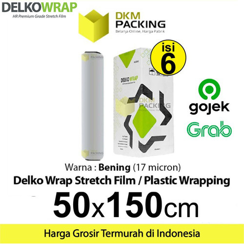 [EZO.9201593] Plastik Wraping Stretch Film 50cmx150m CLEAR DELKOWRAP OJOL /DUS
