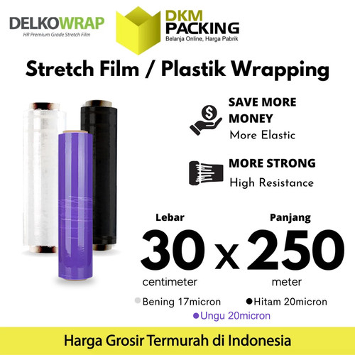 [EZO.9201600] Plastik Wrapping Packing Stretch Film 30cm x 250m DELKOWRAP /SATUAN