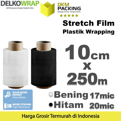 [EZO.9201604] Plastik Wrapping Packing Stretch Film 10cm x 250m DELKOWRAP /SATUAN