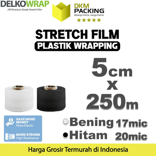 [EZO.9201605] Plastik Wrapping Packing Stretch Film 5cm x 250m DELKOWRAP /SATUAN