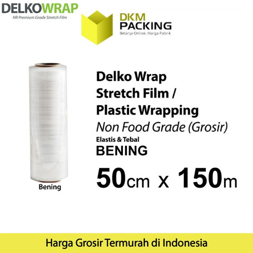 [EZO.9201615] Plastik Wrapping Stretch Film 50cm x 150m BENING DELKOWRAP / SATUAN