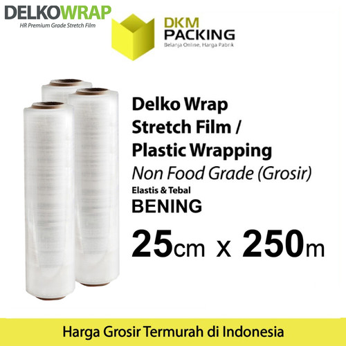 [EZO.9201617] Plastik Wrapping Stretch Film 25cm x 250m BENING DELKOWRAP / SATUAN