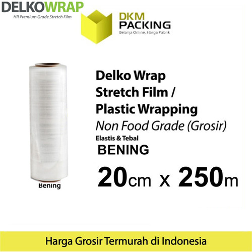[EZO.9201618] Plastik Wrapping Stretch Film 20cm x 250m BENING DELKOWRAP / SATUAN
