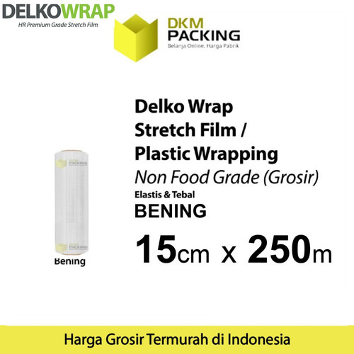 [EZO.9201619] Plastik Wrapping Stretch Film 15cm x 250m BENING DELKOWRAP / SATUAN