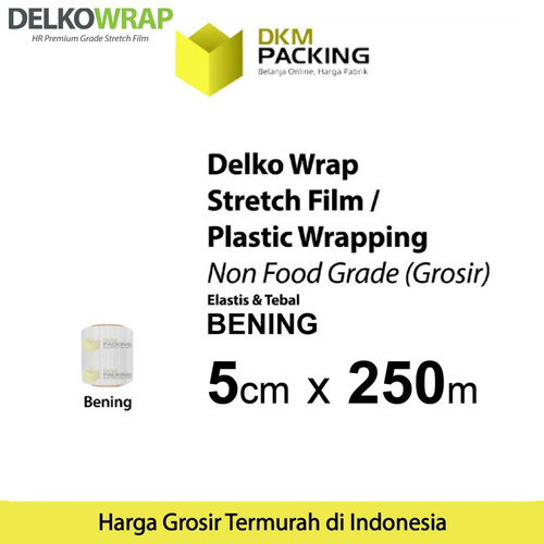 [EZO.9201621] Plastik Wrapping Stretch Film 5cm x 250m BENING DELKOWRAP / SATUAN