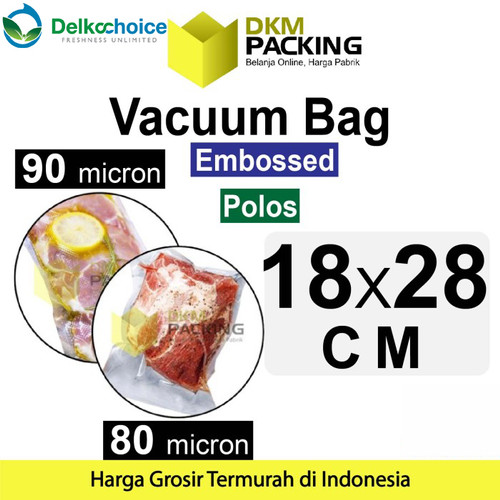 [EZO.9201629] Plastik Vacuum Bag 18x28cm POLOS / EMBOSS Sealer Makanan DELKOCHOICE