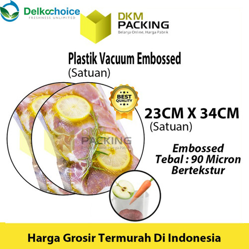 [EZO.9201641] Plastik Vacuum Bag 23x34cm EMBOSS Sealer Makanan Bintik DELKOCHOICE