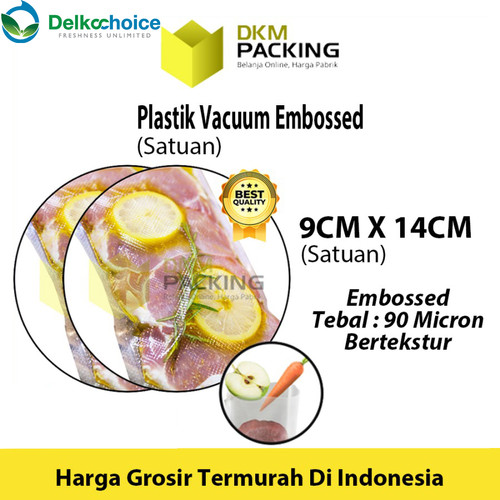 [EZO.9201653] Plastik Vacuum Bag 9x14cm EMBOSS Sealer Makanan Bintik DELKOCHOICE