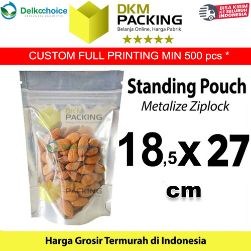 [EZO.9201691] Plastik Klip 18x27cm Metalize Ziplock Standing Pouch Delkochoice