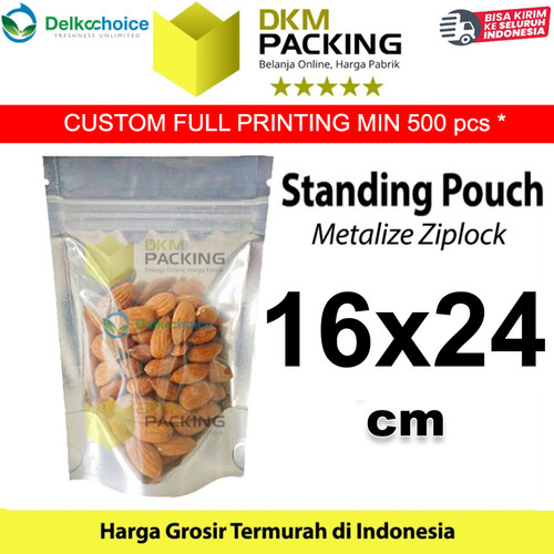 [EZO.9201692] Plastik Klip 16x24cm Metalize Ziplock Standing Pouch Delkochoice