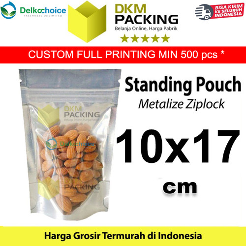 [EZO.9201695] Plastik Klip 10x17cm Metalize Ziplock Standing Pouch Delkochoice