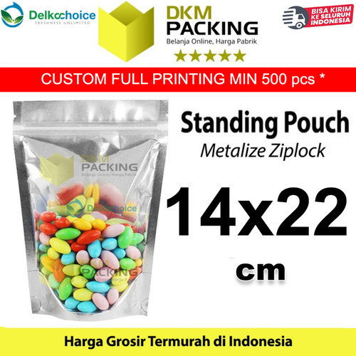 [EZO.9201699] Standing Pouch 14x22cm Alumunium Foil Sealer Makanan Delkochoice