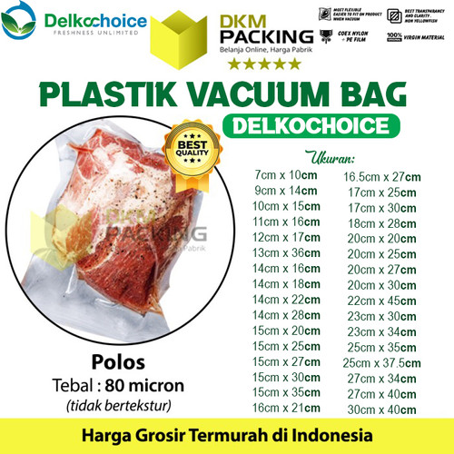 [EZO.9201703] Plastik Vacuum Bag Polos SMOOTH DELKOCHOICE Vakum Vacum Sealer Makanan