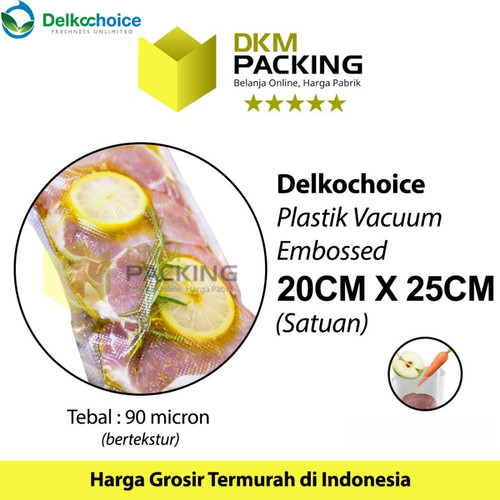 [EZO.9201722] Plastik Vacuum Bag 20x25cm Emboss DELKOCHOICE Sealer Makanan Bintik