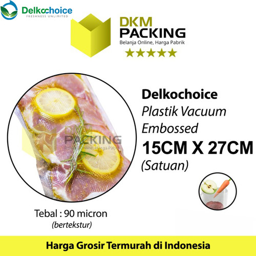 [EZO.9201726] Plastik Vacuum Bag 15x27cm Emboss DELKOCHOICE Sealer Makanan Bintik