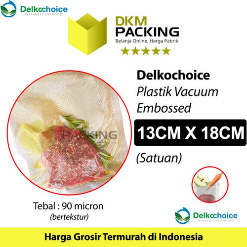 [EZO.9201729] Plastik Vacuum Bag 13x18cm Emboss DELKOCHOICE Sealer Makanan Bintik