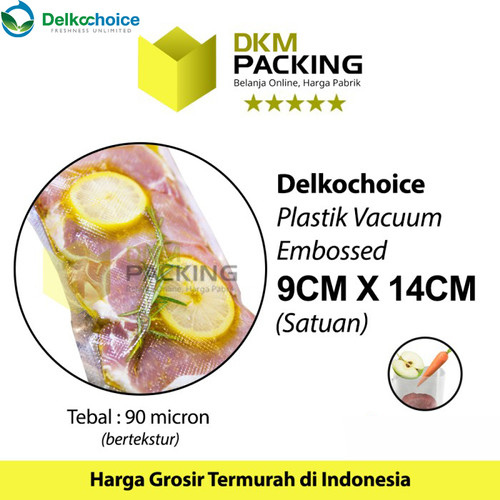 [EZO.9201732] Plastik Vacuum Bag 9x14cm Emboss DELKOCHOICE Sealer Makanan Bintik