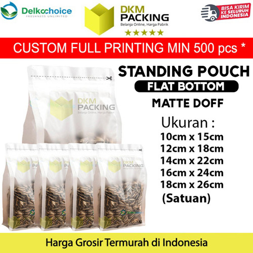 [EZO.9201750] Plastik Klip FLAT BOTTOM MATTE DOFF Kemasan Makanan DELKOCHOICE