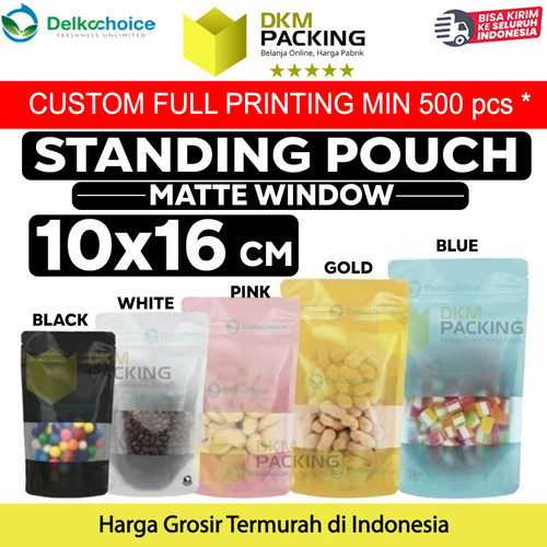[EZO.9201758] Plastik Klip 10x16cm MATTE WINDOW VARIAN Standing PouchSealer Makanan