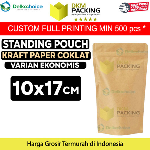 [EZO.9201818] Plastik Klip 10x17cm Kraft Paper Ekonomis FULL ZIPLOCK Standing Pouch