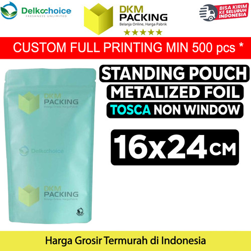 [EZO.9201824] Plastik Klip 16x24cm Tosca Full Metalize Foil Ziplock Standing Pouch