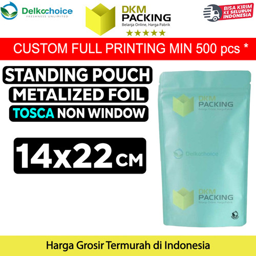 [EZO.9201825] Plastik Klip 14x22cm Tosca Full Metalize Foil Ziplock Standing Pouch
