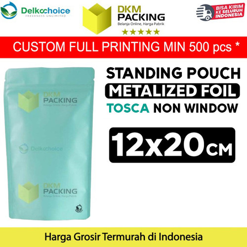 [EZO.9201826] Plastik Klip 12x20cm Tosca Full Metalize Foil Ziplock Standing Pouch