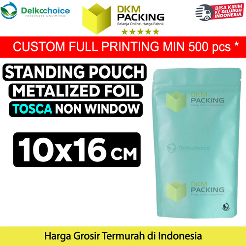 [EZO.9201827] Plastik Klip 10x16cm Tosca Full Metalize Foil Ziplock Standing Pouch