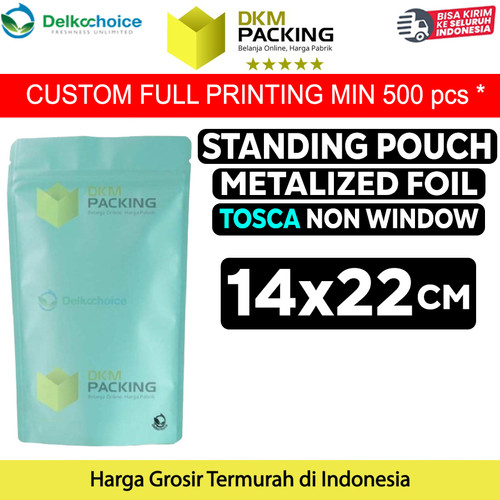 [EZO.9201844] Standing Pouch 14x22cm Tosca Full Metalize Foil Ziplock Plastik Klip