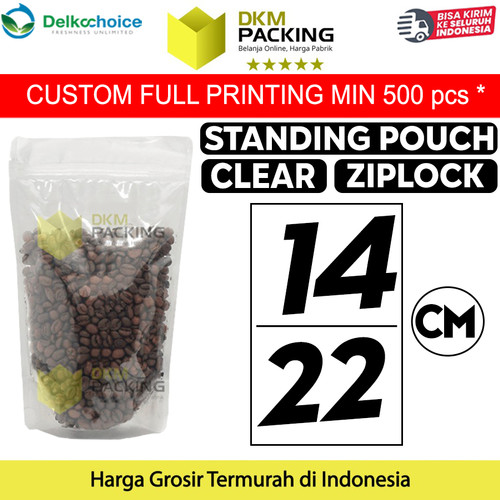 [EZO.9201862] Standing Pouch Clear 14x22 Plastik Klip Bening Ziplock Sealer Makanan