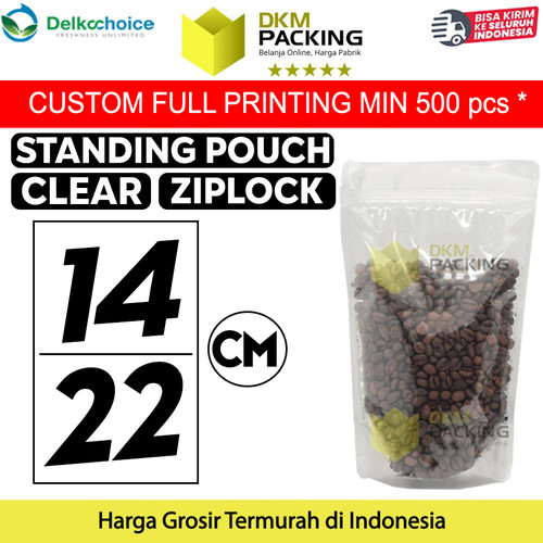 [EZO.9201863] Plastik Klip Bening 14x22 Standing Pouch Clear Ziplock Sealer Makanan