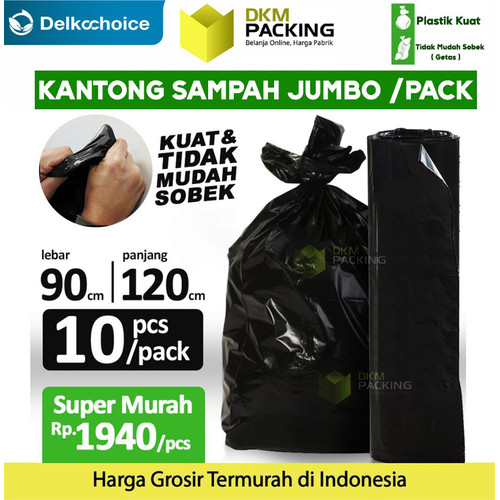 [EZO.9201867] KANTONG PLASTIK SAMPAH HITAM TEBAL 90X120cm TRASH BAG JUMBO - PACK