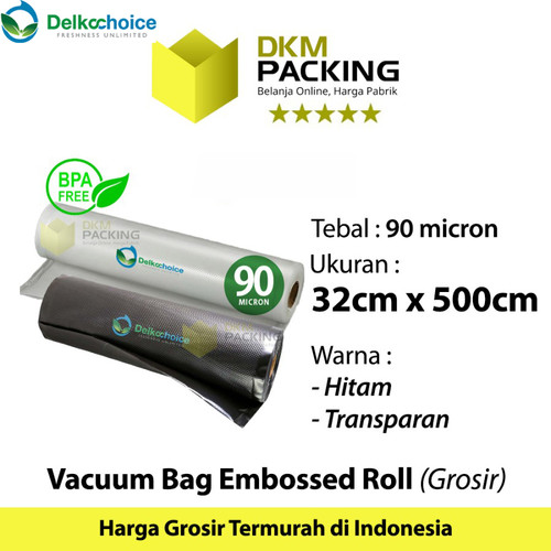 [EZO.9201869] Plastik Vacuum EMBOSS ROLL 32x500cm Vakum Embossed Sealer DELKOCHOICE