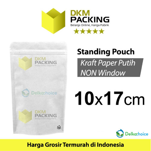 [EZO.9201911] Plastik Klip White Kraft Non Window Standing Pouch ZIPLOCK DELKOCHOICE