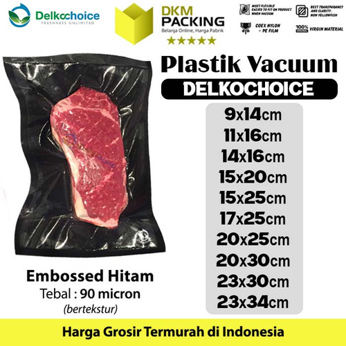 [EZO.9201921] Plastik Vacuum BLACK EMBOSS BAG Vakum Embossed SEALER DELKOCHOICE