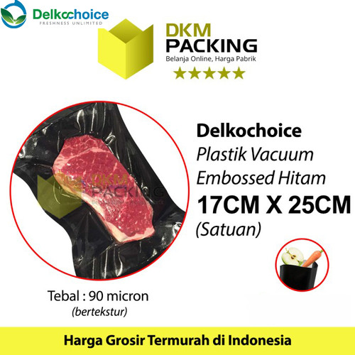 [EZO.9201924] Plastik Vacuum BLACK EMBOSS BAG 17x25cm Vakum Embossed DELKOCHOICE