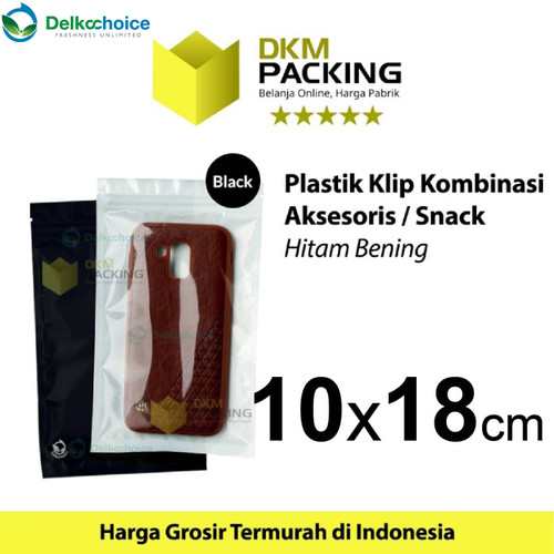 [EZO.9201928] Plastik Klip ZIPLOCK BAG 10x18CM BLACK Kemasan Aksesoris DELKOCHOICE